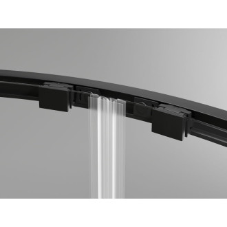 Mexen Exo kabina prysznicowa półokrągła asymetryczna rozsuwana 120 x 80 cm, transparent, czarna - 8132-120-080-70-00