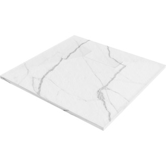 Čtvercová sprchová vanička Mexen Hugo SMC 70 x 70 cm, bílý kámen - 42157070