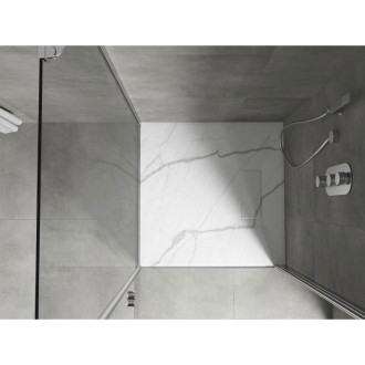 Mexen Hugo brodzik kwadratowy SMC 70 x 70 cm, biały kamień - 42157070