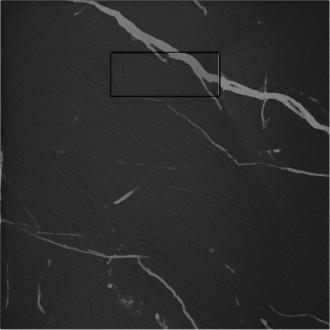 Mexen Hugo brodzik kwadratowy SMC 70 x 70 cm, czarny kamień - 42757070