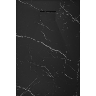 Mexen Hugo brodzik prostokątny SMC 80 x 70 cm, czarny kamień - 42757080