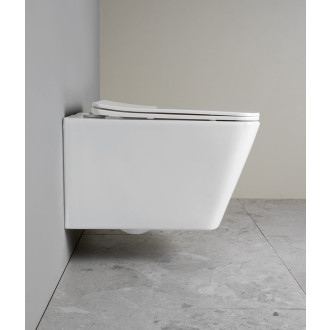 PORTO závěsná WC mísa, Vortex Rimless, 36x52cm, bílá