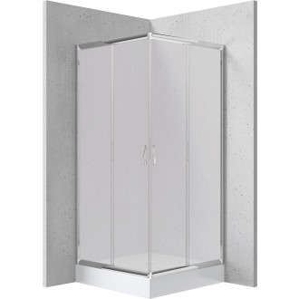 Deante Čtvercový sprchový kout Funkia chrom, grafitové sklo + vanička, 80 × 80 cm KYCZ642K
