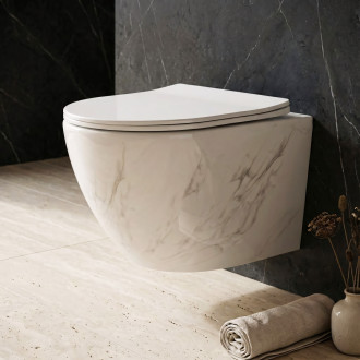 WC mísa bez splachovacího okruhu Rea Carlos Nature Marble