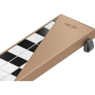 Kryt Mexen Flat M13 2 v 1 pro lineární žlab 60 cm, kartáčovaná měď - 1C19060