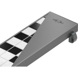 Kryt Mexen Flat M13 2 v 1 pro lineární odtok 50 cm, kartáčovaný, pistolově šedý - 1E19050