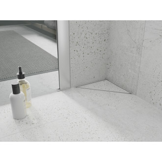 Mexen Flat-T M13 wpust podłogowy trójkątny 20 x 20 cm, biały - 1210320