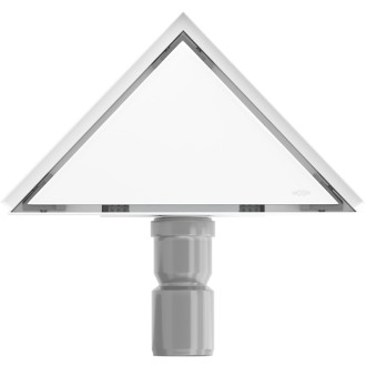 Mexen Flat-T M13 wpust podłogowy trójkątny 20 x 20 cm, biały - 1210320