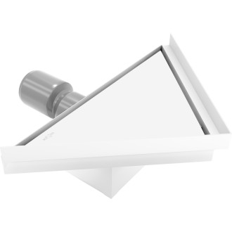 Mexen Flat-T M13 wpust podłogowy trójkątny 20 x 20 cm, biały - 1210320