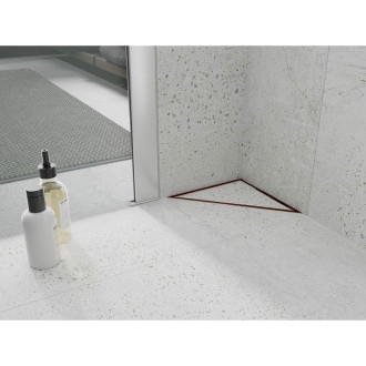 Mexen Flat-T M13 wpust podłogowy trójkątny 20 x 20 cm, różowe złoto - 1610320