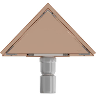 Mexen Flat-T M13 wpust podłogowy trójkątny 20 x 20 cm, różowe złoto - 1610320