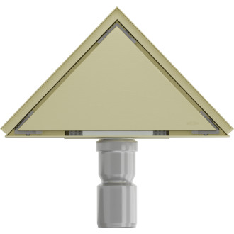 Mexen Flat-T M13 wpust podłogowy trójkątny 20 x 20 cm, złoty szczotkowany - 1A10320