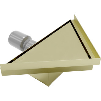Mexen Flat-T M13 wpust podłogowy trójkątny 20 x 20 cm, złoty szczotkowany - 1A10320