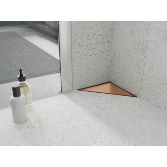 Mexen Flat-T M13 wpust podłogowy trójkątny 20 x 20 cm, miedź szczotkowana - 1C10320