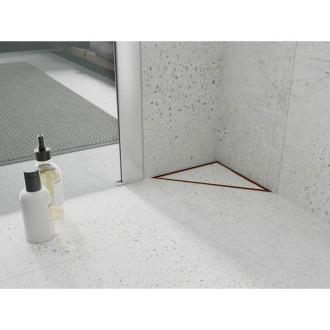 Mexen Flat-T M13 wpust podłogowy trójkątny 20 x 20 cm, miedź szczotkowana - 1C10320