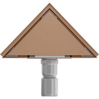 Mexen Flat-T M13 wpust podłogowy trójkątny 20 x 20 cm, miedź szczotkowana - 1C10320