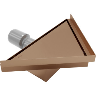 Mexen Flat-T M13 wpust podłogowy trójkątny 20 x 20 cm, miedź szczotkowana - 1C10320