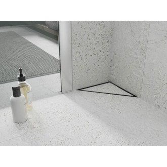 Mexen Flat-T M13 wpust podłogowy trójkątny 20 x 20 cm, gun gray szczotkowany - 1E10320