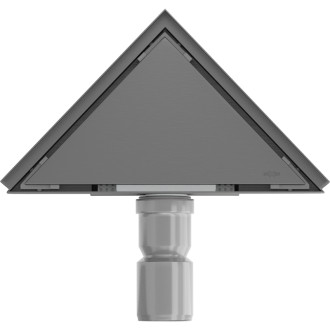Mexen Flat-T M13 wpust podłogowy trójkątny 20 x 20 cm, gun gray szczotkowany - 1E10320
