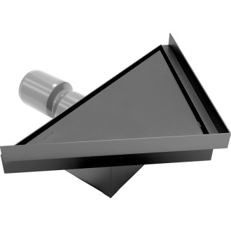 Mexen Flat-T M13 wpust podłogowy trójkątny 20 x 20 cm, gun gray szczotkowany - 1E10320