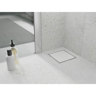 Mexen Flat-Q M13 wpust podłogowy kwadratowy 15 x 15 cm, biały - 1210015