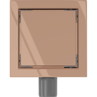 Mexen Flat-Q M13 wpust podłogowy kwadratowy 15 x 15 cm, różowe złoto - 1610015