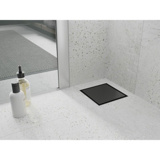 Mexen Flat-Q M13 wpust podłogowy kwadratowy 25 x 25 cm, czarny - 1710025