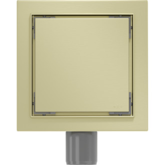 Mexen Flat-Q M13 wpust podłogowy kwadratowy 15 x 15 cm, złoty szczotkowany - 1A10015