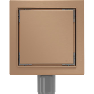 Mexen Flat-Q M13 wpust podłogowy kwadratowy 12 x 12 cm, miedź szczotkowana - 1C10012