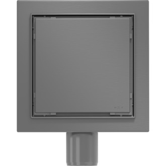 Mexen Flat-Q M13 wpust podłogowy kwadratowy 12 x 12 cm, gun gray szczotkowany - 1E10012