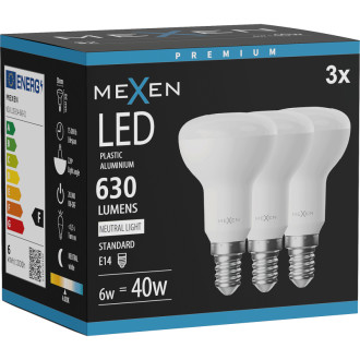 Mexen Nova 3x LED žárovka E14, R50, 6W, neutrální - 4000K, 630 lm - L103-E14-0640-01x03
