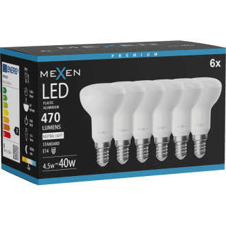 Mexen Nova 6x LED žárovka E14, R50, 4,5W, Neutrál - 4000K, 470 lm - L103-E14-0540-01x06