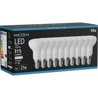 Mexen Nova 10x LED žárovka E14, R50, 3W, neutrální - 4000K, 315 lm - L103-E14-0340-01x10