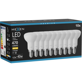 Mexen Nova 10x LED žárovka E14, R50, 4,5W, teplá - 3000K, 470 lm - L103-E14-0530-01x10