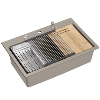 REA Granitový dřez MARC 110 WORKSTATION Beige ZLE-09046