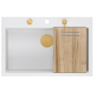 Granitový dřez MARC 110 WORKSTATION White