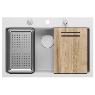 Granitový dřez MARC 110 WORKSTATION White