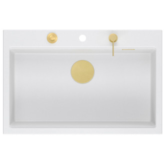 Granitový dřez MARC 110 WORKSTATION White