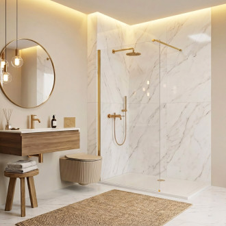 Sprchová zástěna Rea Flexi Transparent / Gold 70