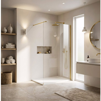 Sprchová zástěna Rea Flexi Transparent / Gold 70