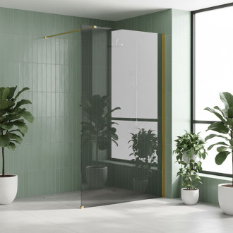 Sprchová zástěna Rea Flexi Grey / Gold 90