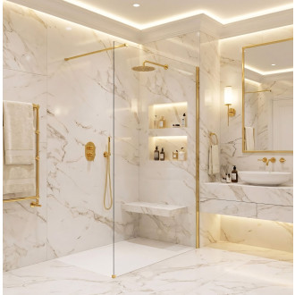 Sprchová zástěna Rea Flexi Transparent / Gold 140