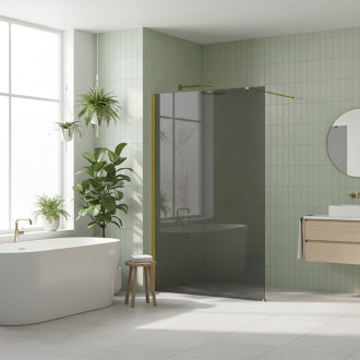 REA Sprchová zástěna Flexi Grey / Gold 100 KPL-K99784