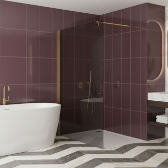 Sprchová zástěna Rea Flexi Grey / Gold 100