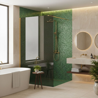 Sprchová zástěna Rea Flexi Grey / Gold 130