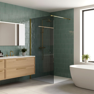 Sprchová zástěna Rea Flexi Grey / Gold 140