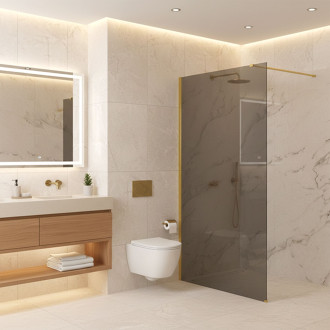 Sprchová zástěna Rea Flexi Grey / Gold 140