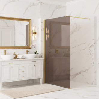 REA Sprchová zástěna Flexi Brown / Gold 90 KPL-K99673