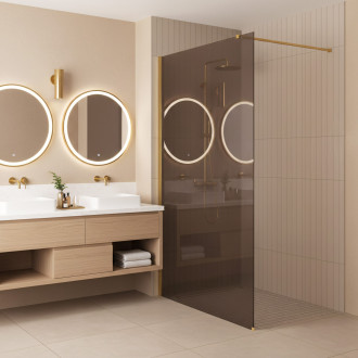 Sprchová zástěna Rea Flexi Brown / Gold 110
