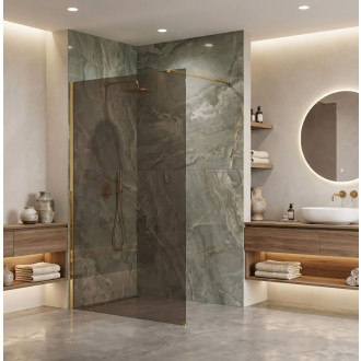 Sprchová zástěna Rea Flexi Brown / Gold 120